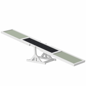 PawHut Wooden Dog Seesaw for Large Dogs – Outdoor Pet Agility Training Toy with Anti-Slip Surface, Grey & White