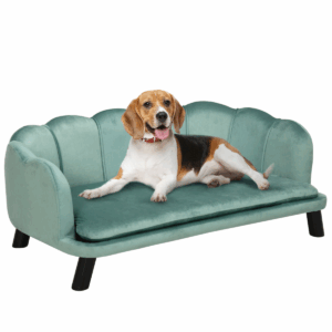 PawHut Green Dog Sofa – Luxury Pet Couch Bed for Medium & Large Dogs