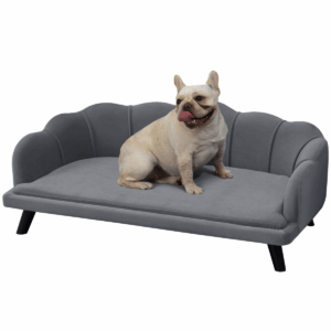 PawHut Grey Dog Sofa – Stylish Pet Couch Bed for Medium & Large Dogs
